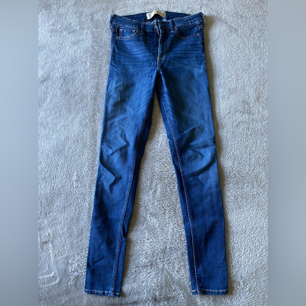 Hollister Super Skinny High Rise Blue Denim Jeans